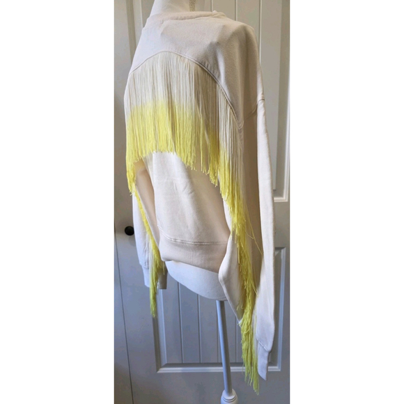 525 America Cream Crewneck With Fringe Accent Size M NWT - Picture 3 of 8